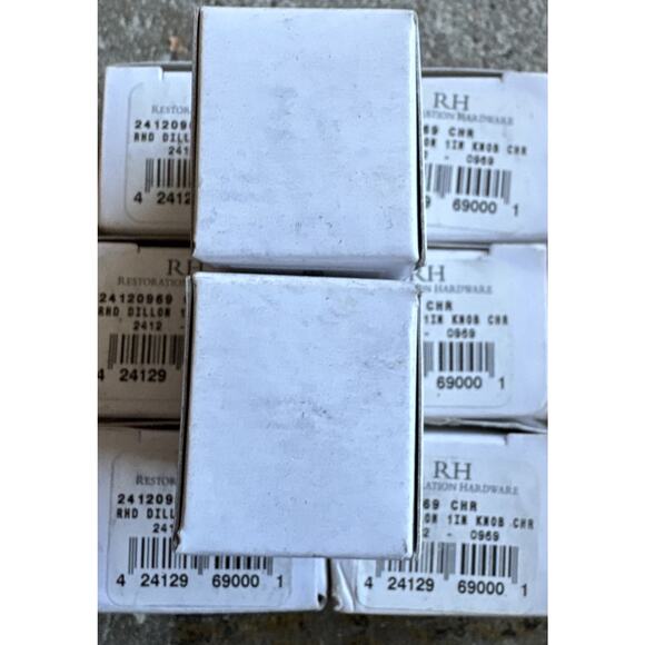 Restoration Hardware Dillon Knobs Large 1” Chrome Lot Of Eight (8) New - Picture 3 of 9